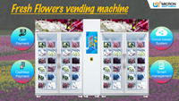 Grande machine à vendre combiné avec fleurs, boîte de rangement avec système de gestion de l'énergie, prend en charge le paiement par les cartes