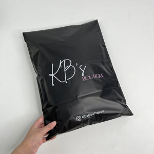 Bolsa de Envío Negra Mate para Ropa de Hombre, Embalaje de Marca, Bolsa de Mensajería Express, Bolsa de Poliéster para Envíos con Cinta Adhesiva Resistente - Product Image 5