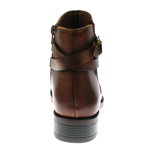 Personalizzare stivali corti per le donne vero spazzolato Retro marrone PU Versatile signore Jodhpurs stivaletti corti - Product Image 6