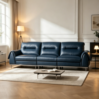 Ensemble de canapés en cuir véritable et bois pour salon, canapé nuage en cuir pleine fleur, mobilier de salon
