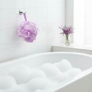 Spugna Esfoliante Lusso Eco-Friendly con Logo Personalizzato, Bomba da Bagno Schiumogena, Loofah Esfoliante per <span class=keywords><strong>Hamam</strong></span>, Palla in Poliestere alla Moda - Product Image 3