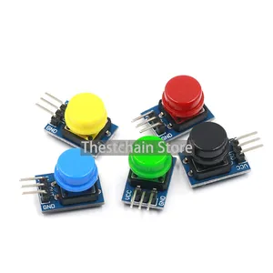 Módulo do interruptor de toque da luz botão grande, 5 peças 12x12mm com chapéu de saída de alto nível para arduino ou 3