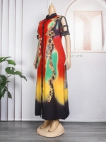 Robe chemise à manches courtes boubou, imprimé dashiki africain, pour femmes, vêtements de bureau élégants pour femmes Vestidos Para Mujer