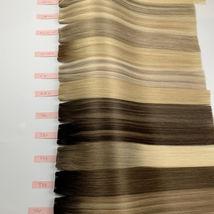 Nuova trama geniale di alta qualità capelli capelli biondi trama estensioni di capelli umani può essere tagliato piatto invisibile trama di colore chiaro - Product Image 4