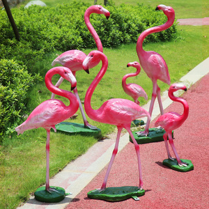 Escultura de Flamenco de Resina de Fibra de Vidrio de Tamaño Real para Jardín, Simulación de Animales Salvajes, Decoración de Paisajes, Accesorios para Bodas y Fotografía, Exhibición en Ventanas - Product Image 4