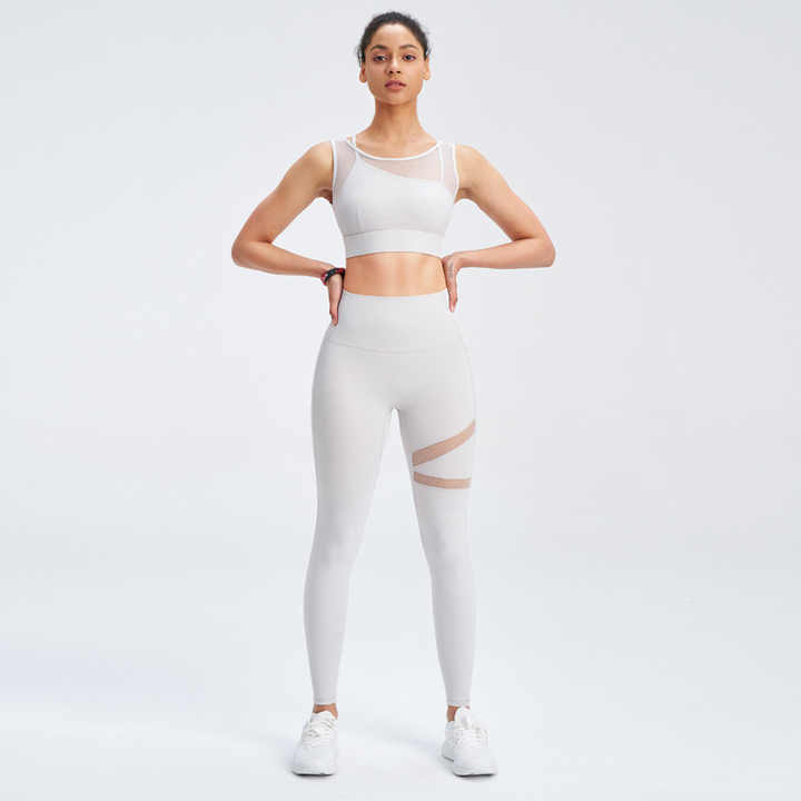 Joyyoung New Yoga Clothing suit Bra Mesh Stitching Sports Underwear