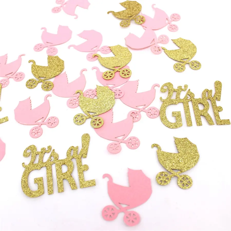 Оптовая продажа, блестящие золотые и розовые синие бумажные конфетти для детской вечеринки, декор для стола