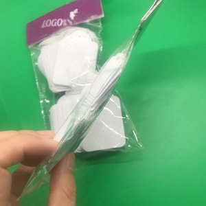 Trang sức nhãn nhỏ tự làm trống thẻ nhỏ giấy trắng dòng đàn hồi giá 200 cái/túi - Product Image 5