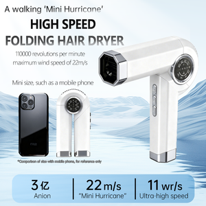 Secador de Pelo Portátil Plegable de Alta Velocidad con Motor AC de 1400W, Bajo Ruido, Iones Negativos, Aire Frío y Caliente, Modelo Privado para Hogar y Salón - Product Image 4
