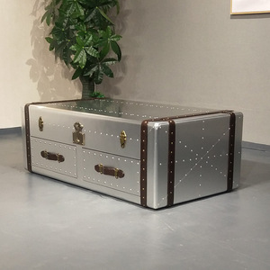 Mesa de Centro Estilo Aviador Retro <span class=keywords><strong>Industrial</strong></span> Loft para Villas y Salas de Estar, Muebles Únicos de Ventilación <span class=keywords><strong>Industrial</strong></span> - Product Image 3