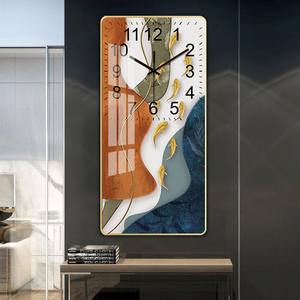 Reloj de Pared Rectangular de Porcelana Cristalina de Marca, Esfera Recubierta de Papel, Decoración para Sala de Estar y Dormitorio, Relojes de Pared de Plástico Económicos - Product Image 6