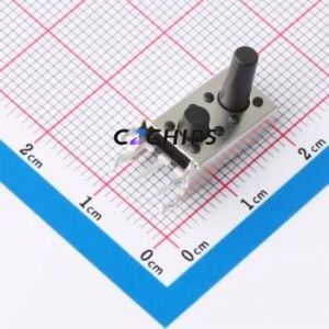 TC-1125-A12.0-B6.0-250 Tactile Switch Through hole-3P,8.6x16.2mm Switch Round Button 2.5N Right Angle Insert With Bracket - Product Image 1