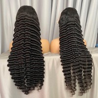 Peluca de Alta Calidad con Ondas Sueltas Profundas, Transparente HD 13x4, Completa, Sin Pegamento, Brasileña, Pre-Pluck, con Cabello de Bebé HD Lace, 200% de Densidad