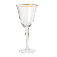Ensemble de 4 verres à vin en cristal de qualité supérieure MIDAS, à bord doré moderne, à pied épais, gravés, faits à la main, pour mariage, 201-300 ml, durables