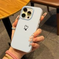 Coque de téléphone portable en PP style 2-en-1 avec impression de grands et petits cœurs pour iPhone 7 8 X Xr 11 12 13 14 15 16 17 18 Pro Max
