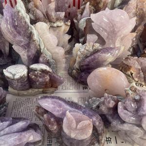 Grosir alami ukiran batu akik hewan rubah penyembuhan kristal kuarsa hewan kerajinan untuk dekorasi - Product Image 5