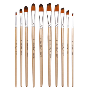 Ensemble de 5 pinceaux à <span class=keywords><strong>peinture</strong></span> en nylon avec manche rose doré, pinceaux d'art pour la <span class=keywords><strong>peinture</strong></span> à l'<span class=keywords><strong>huile</strong></span>, vente en gros pour artistes - Product Image 5