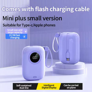 พาวเวอร์แบงค์กันน้ำ 10000mAh พร้อมสายชาร์จ C-in-C ในตัว ขนาดกะทัดรัด น้ำหนักเบา บางเฉียบ พกพาสะดวก รองรับการชาร์จเร็ว - Product Image 5