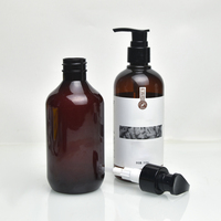 Bouteilles de shampoing PET YOBO PET Boston avec pompe, 300ML/500ML, pour soins de la peau, sérum, crème pour le visage et les yeux, surface givrée, pulvérisateur