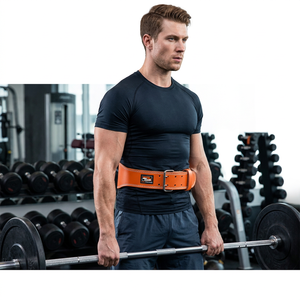 Cinturón de Cuero de Alta Calidad para Entrenamiento de Fuerza y Levantamiento de Pesas, con Hebilla Antideslizante, Personalizable y Cómodo para Fisicoculturismo y Gimnasio - Product Image 1