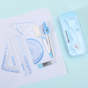 Hình học cơ bản La Bàn cai trị thiết lập bút chì cơ khí với etra dẫn sinh viên vẽ công cụ toán học la bàn thiết lập - Product Image 3