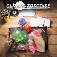 Jouet anti-stress en forme de tortue scintillante, jouet sensoriel à presser, cadeau d'anniversaire pour les enfants de 5 à 7 ans