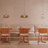 Lustre en verre coloré de style nordique, lustre pour restaurant, bar, chambre, îlot de cuisine, table, lustre LED, décoration d'éclairage domestique