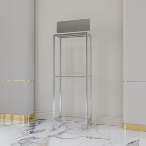 Custom LOGO Black Metal Human <strong>Hair</strong> Rack Wig Shop <strong>Display</strong> Shelves Golden Silver Floor Standing <strong>Hair</strong> Extension <strong>Display</strong> <strong>Stand</strong> - Product Image 4