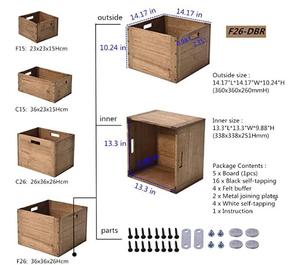 Ruixen — cubes de rangement en <span class=keywords><strong>bois</strong></span> empilables, paniers/bacs, organisateurs pour livres, vêtements, maison, processeur modulaire, système de rangement - Product Image 3