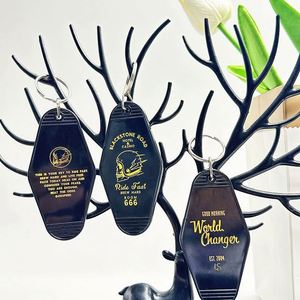 พวงกุญแจพลาสติกวินเทจแบบเรโทรสั่งทำขายส่ง พวงกุญแจเปล่าสำหรับพิมพ์ลายซับลิเมชั่น สำหรับป้ายกุญแจโรงแรมและโมเต็ล - Product Image 2