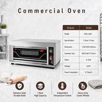 Four à sole au gaz commercial 1 sole 2 plateaux en acier inoxydable robuste de qualité industrielle pour boulangerie, pain et pizza, commande par bouton