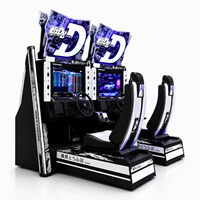 LECHUANG Machine d'arcade de course automobile en métal d'occasion, à monnayeur, double tension, simulateur de conduite 2 joueurs, équipement de divertissement FEC