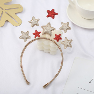 Serre-tête étoile pour enfants, bordure métallique argentée et dorée, accessoire de cheveux pour fête de Noël, coiffe unisexe - Product Image 2
