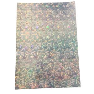 Film autocollant holographique en BOPP imprimable par jet d'encre et laser, autocollants imperméables à l'eau effet verre brisé - Product Image 1