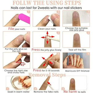 <span class=keywords><strong>Uñas</strong></span> Acrílicas de Moda al por Mayor de Fábrica, Hechas a Mano, Manicura Francesa de Lujo, Juego de 10 Piezas, Diseño 3D para Dedos con Pegamento - Product Image 5