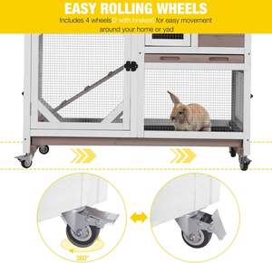 Modern lüks <span class=keywords><strong>2</strong></span>-Story ahşap Pet House küçük hayvanlar için kapalı açık tavşan gine domuz Hutch nefes <span class=keywords><strong>2</strong></span> derin çekme tepsiler - Product Image 4