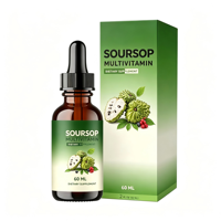 ODM OEM Gouttes orales multivitaminées naturelles au corossol, à base de fruits, pour améliorer l'immunité, complément de bien-être quotidien, fabriqué en Chine, logo personnalisé