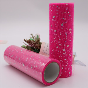 Rotolo di Rete Americana in Poliestere 15cm*10 Yards con Glitter Laser, per Gonne Tutu, Fiocchi a Farfalla, Decorazioni Natalizie e Matrimoniali CN/FUJ - Product Image 1