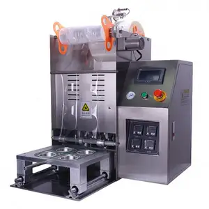 Automatische Verpackungsmaschine Frucht Meeresfrüchte Frischhalteverschlussmaschine Takeaway Aluminiumfolie Mittagessen Schachtelverschlussmaschine