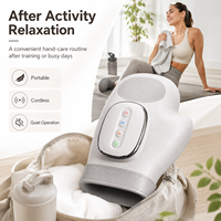 Draadloze 3D-luchtcompressie vibratie warme kompres elektrische handmassager met aangepaste logo voor vinger- en handpalmrelaxatie
