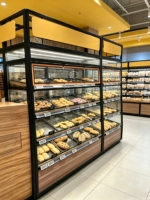 Fabriek die glazen taartvitrine, commerciële bakkerijvitrine en gebakvitrine met LED-verlichting levert