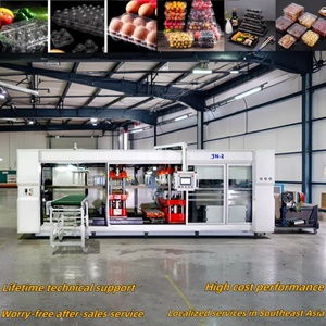 Hoàn toàn tự động sử dụng hộp bánh nhựa làm cho máy thức ăn nhanh và trái cây <span class=keywords><strong>thermoforming</strong></span> máy 3 trạm <span class=keywords><strong>thermoforming</strong></span> máy - Product Image 2