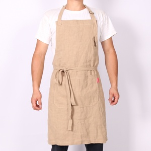 CHANGRONG Custom High Quality Adult Unisex Comfortable Raw Ecological French Flower Shop Garden <strong>Baker</strong> Cooking Cotton Linen <strong>Apron</strong> - Product Image 1