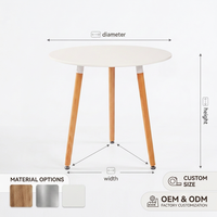 Table à manger ronde sur mesure en bois de hêtre massif avec pieds trépieds, table de salle à manger nordique, table basse pour salon, OEM ODM