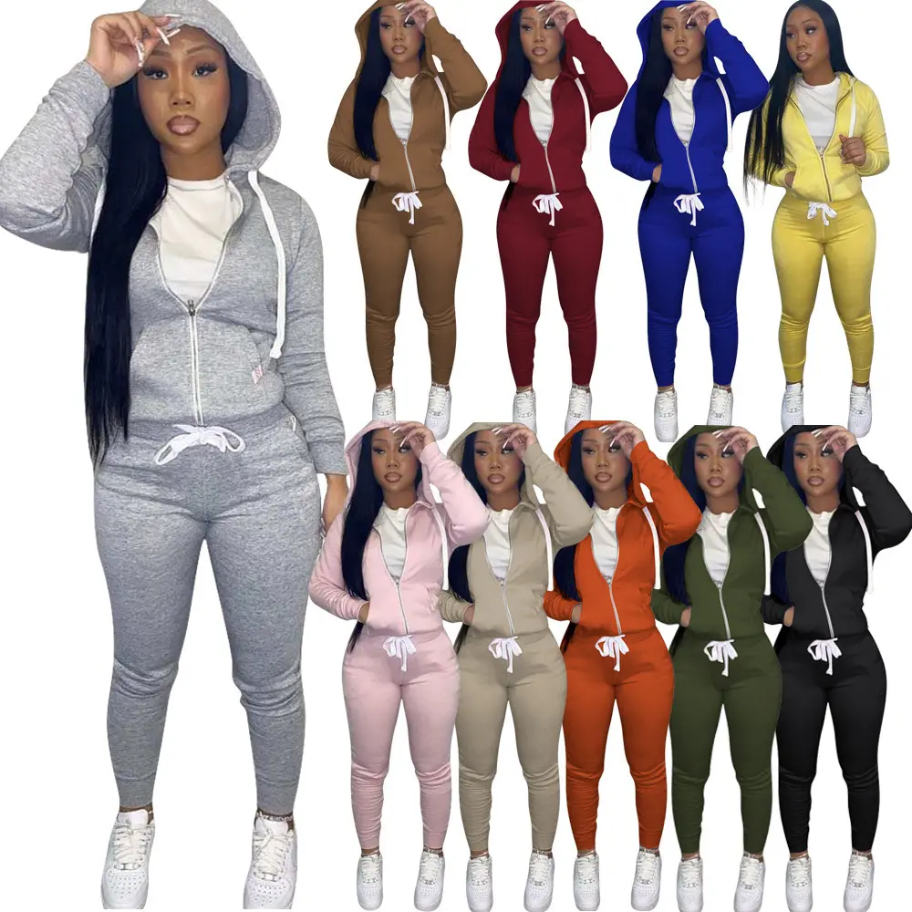 S-5XL women clothing 2022 fall 2 piece suit two piece pants set women's tracksuit Hooded women Plus size jogger sets