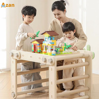Estructura de Juego Plegable para Niños, Todo en Uno, OEM ODM, con Tobogán, Escalada, Dibujo y Bloques de Construcción