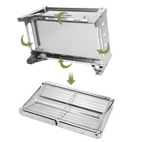 Barbecue portable de haute qualité au charbon de bois, démontable, en acier inoxydable 304 de qualité alimentaire, pliable, pour la maison et le camping