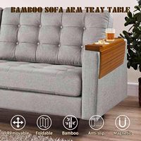 Plateau de rangement en bambou pour bras de canapé Plateau d'accoudoir de canapé antidérapant pliable et amovible pour tasses collations téléphone et télécommande