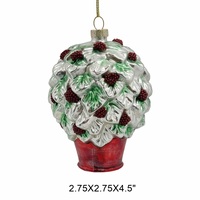 Pendentif en verre en forme de fleur de champignon, ornements de Noël faits à la main, floqué personnalisé, sequins, décoration suspendue de jardin de haute qualité