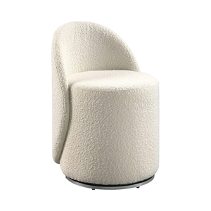 Silla de tocador giratoria DEKO con textura de tela bouclé y estructura de madera para accesorios de <span class=keywords><strong>cocina</strong></span> y muebles para el hogar - Product Image 1